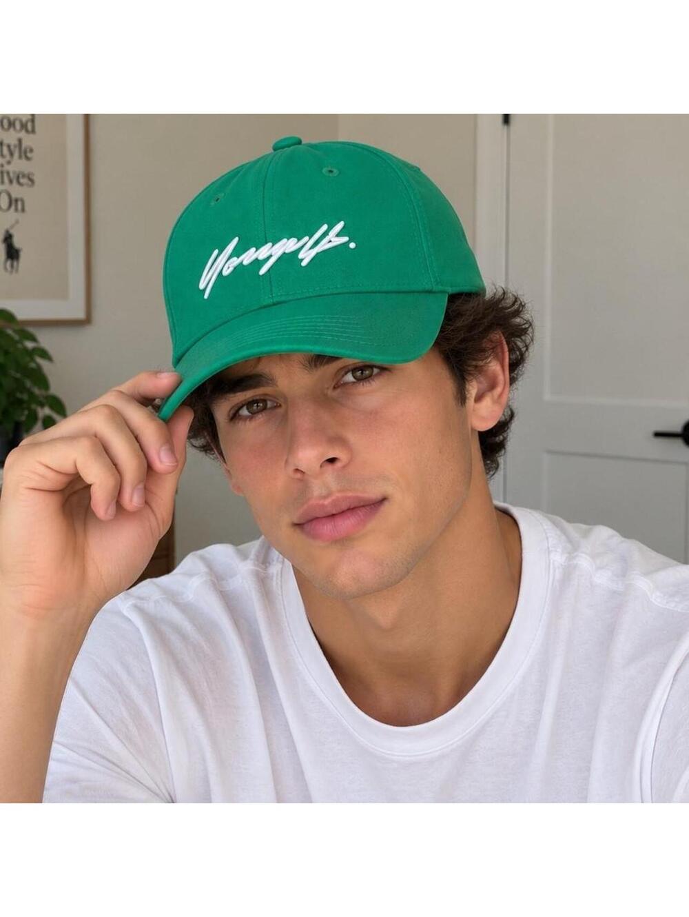 YoungLA Green Script Logo Baseball Cap